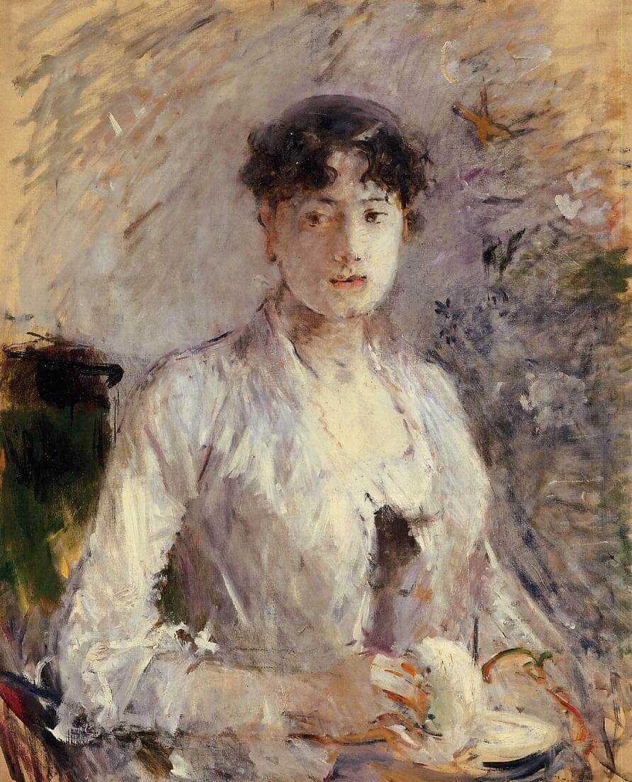 Young Woman in Mauve，由 Berthe Morisot 所繪
